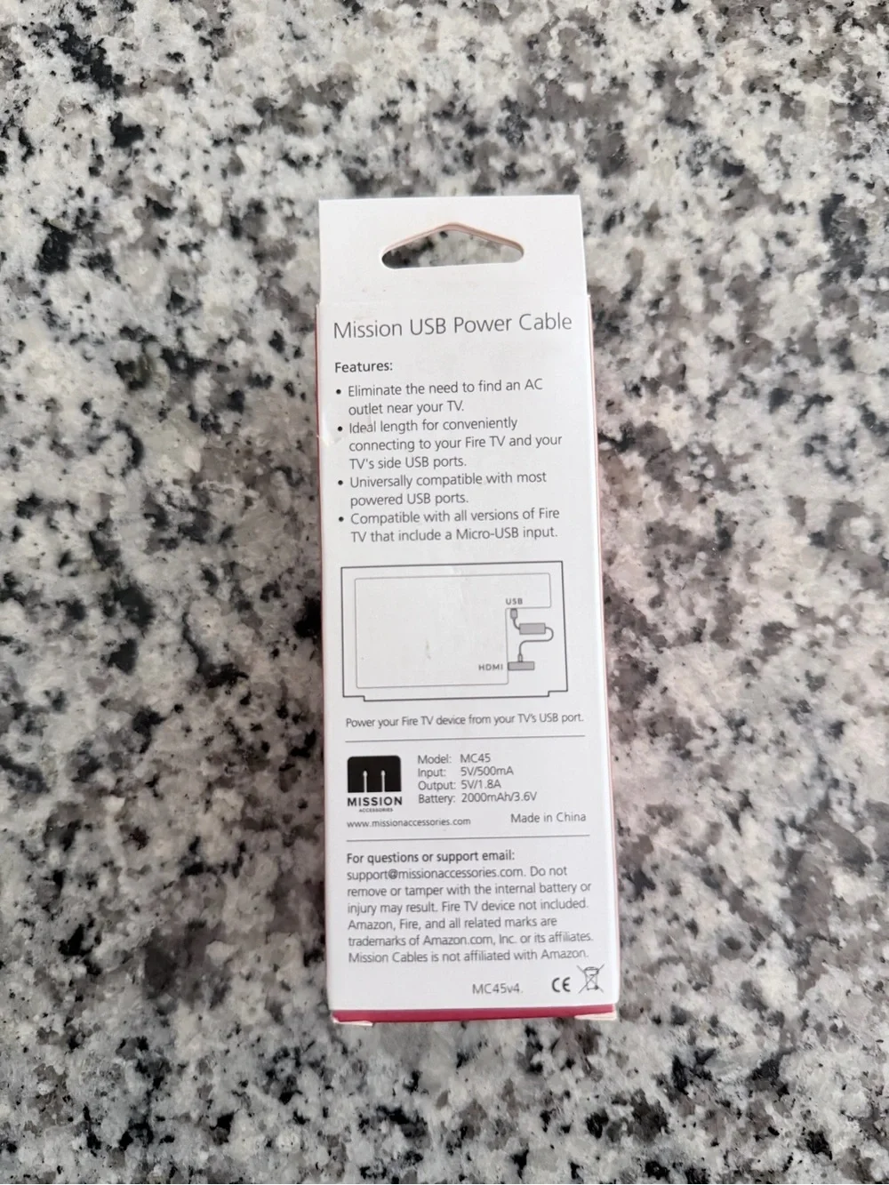 Mission USB Power Cable for Fire TV